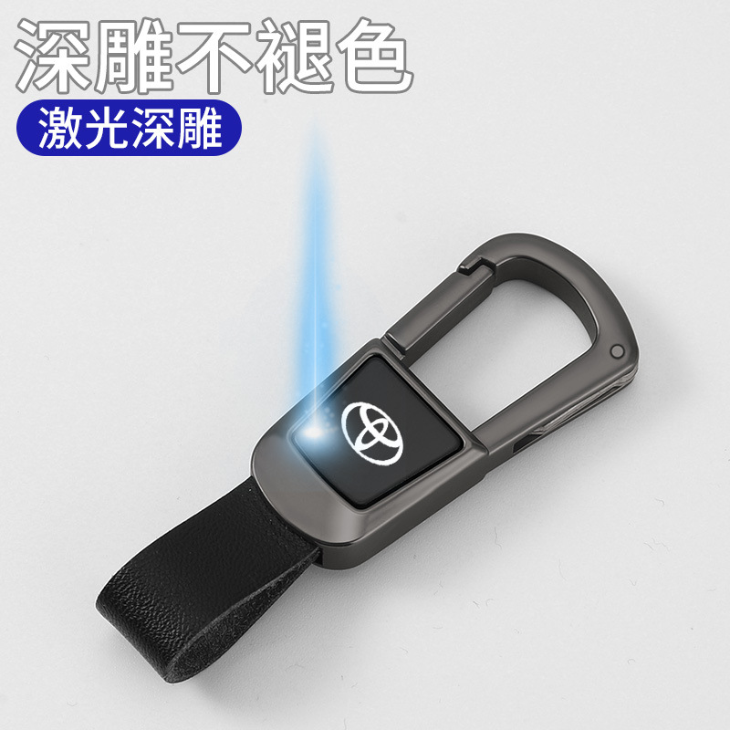 Llavero de coche de negocios transfronterizo Llavero de personalidad simple para hombre Llave de coche Cuerda de cuero doble Resistente a los arañazos Durable de alta gama