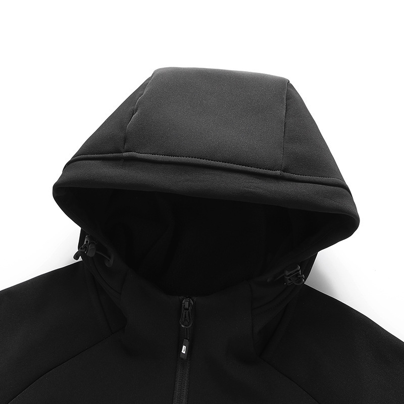 Chaqueta de invierno chaqueta de cáscara suave forro polar de los hombres Cálido impermeable traje de Montañismo al aire libre chaqueta con capucha transfronteriza