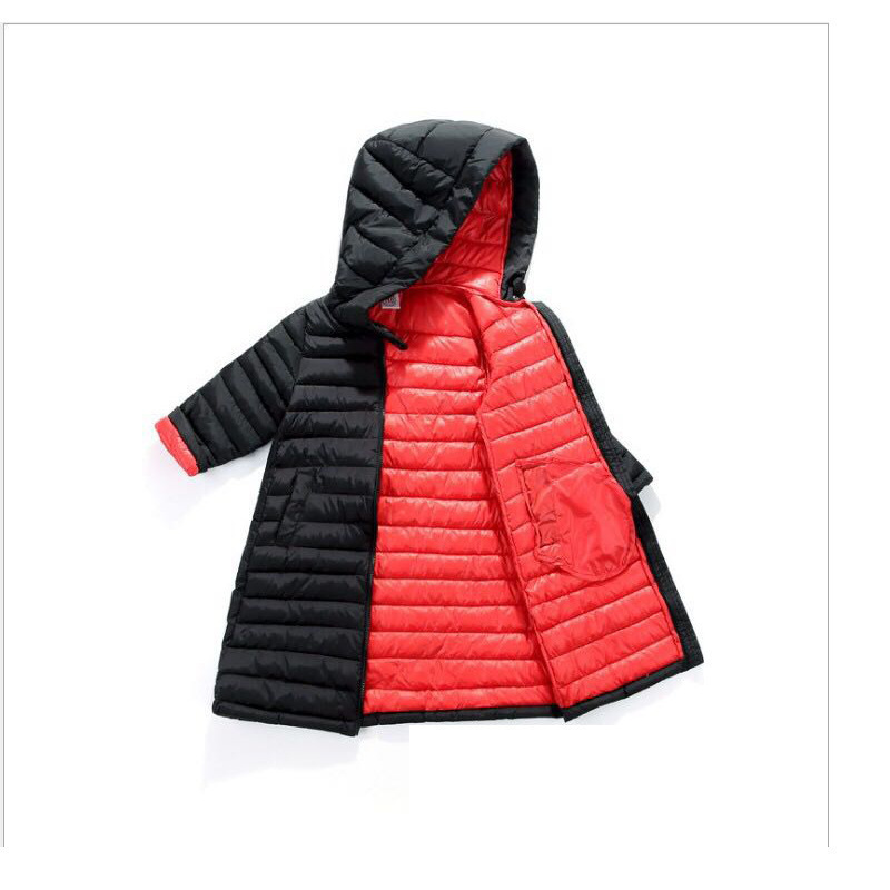 Chaqueta de plumón para niños medianos y largos 2025 otoño y invierno nuevo estilo coreano para niños gruesos chaqueta de plumón larga