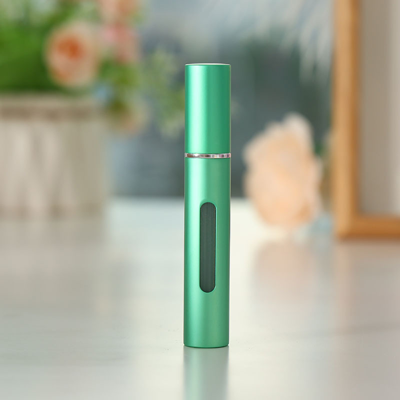 8ml铝制开窗喷雾瓶玻璃内胆子香水瓶 可视窗口底部直充平头分装瓶|undefined