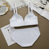 Хлопковый бюстгальтер-топ для школьников, бюстгальтер без косточек, нижнее белье, поддерживающий комплект, тонкий белый бюстгалтер