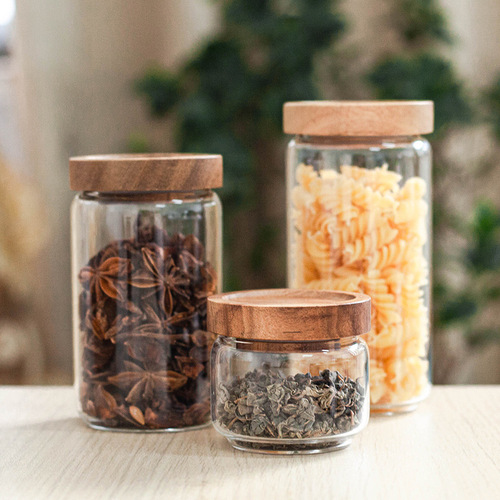 6cm diameter small glass storage jar tea jar coffee bean sealed jar kitchen condiment and grain storage jar