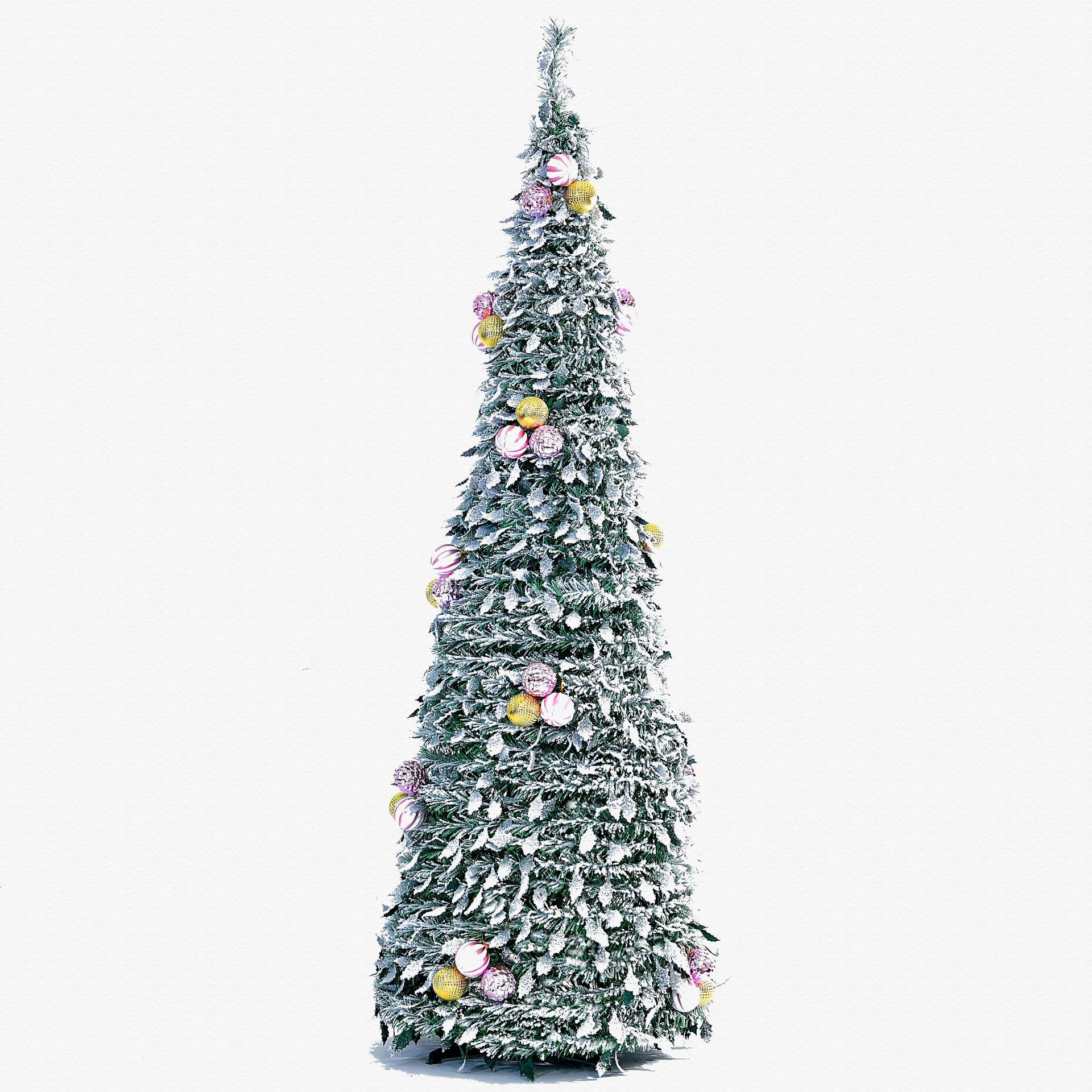 Árbol de Navidad Plegable y Extensible de 1.8 Metros, Decoración Navideña para Interiores, Diseño en Espiral Tipo Pagoda