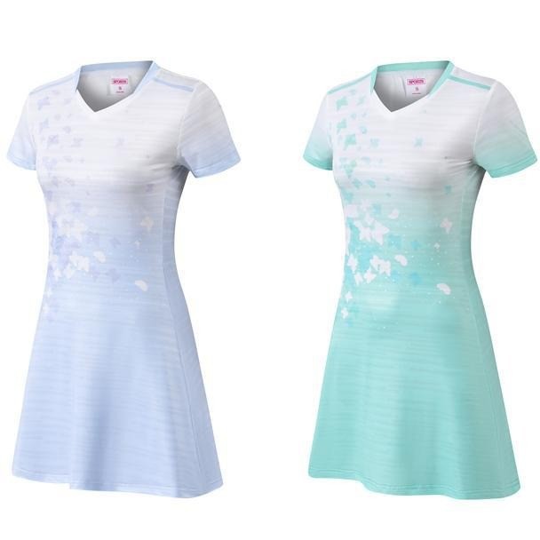 Vestido de bádminton de velocidad de mujer seco abrigo transpirable de fondo anti-luz de tenis vestido de bádminton personalizado