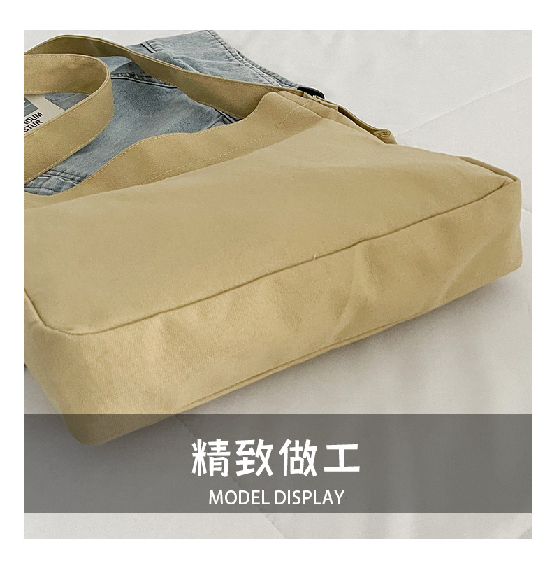 Large-capacity, fashionable and simple canvas bag, 2025 new style, casual and artistic shopping bag, versatile, shoulder crossbody bag undefined
