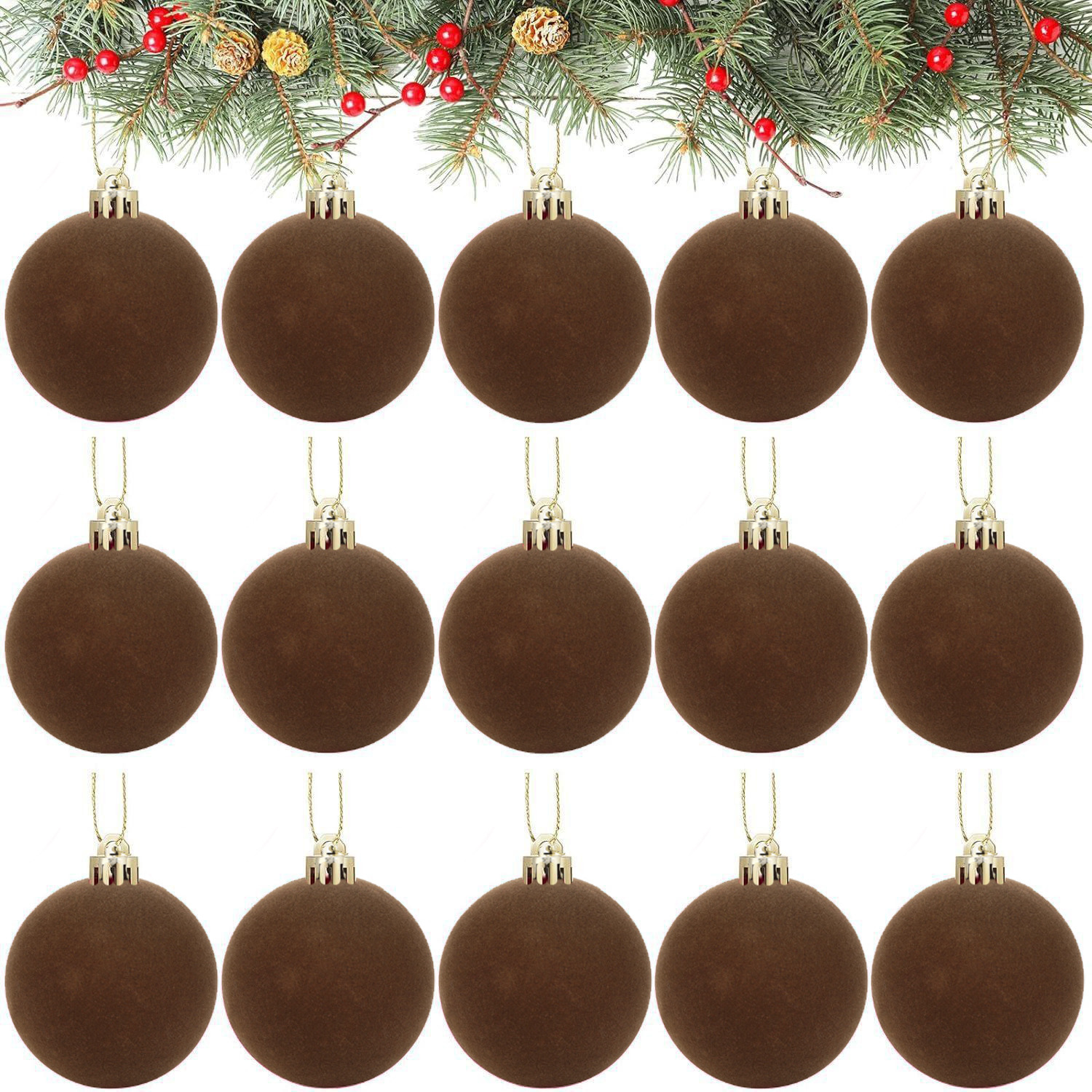 Navidad flotilla bola a granel decoración de Navidad 4 / 5 / 6 / 8cm colgando bola de Navidad colgando árbol de Navidad vino rojo tinta verde fruta verde
