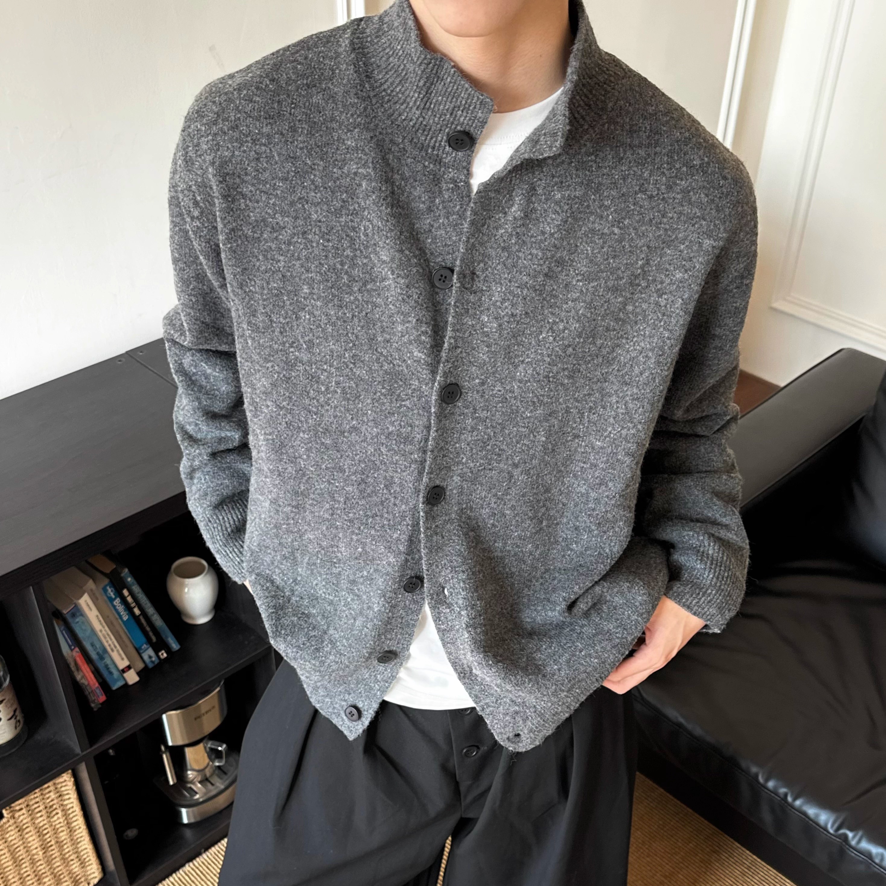 Explosiones transfronterizas de tamaño grande europeo tres barras a rayas cardigans jersey suéter hombre cardigans de negocios fábrica al por mayor