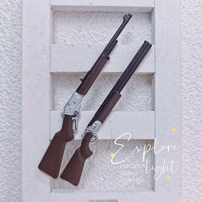 泓豪微缩户外场景 娃娃屋配件 迷你玩具枪复古猎枪玩具模型J150