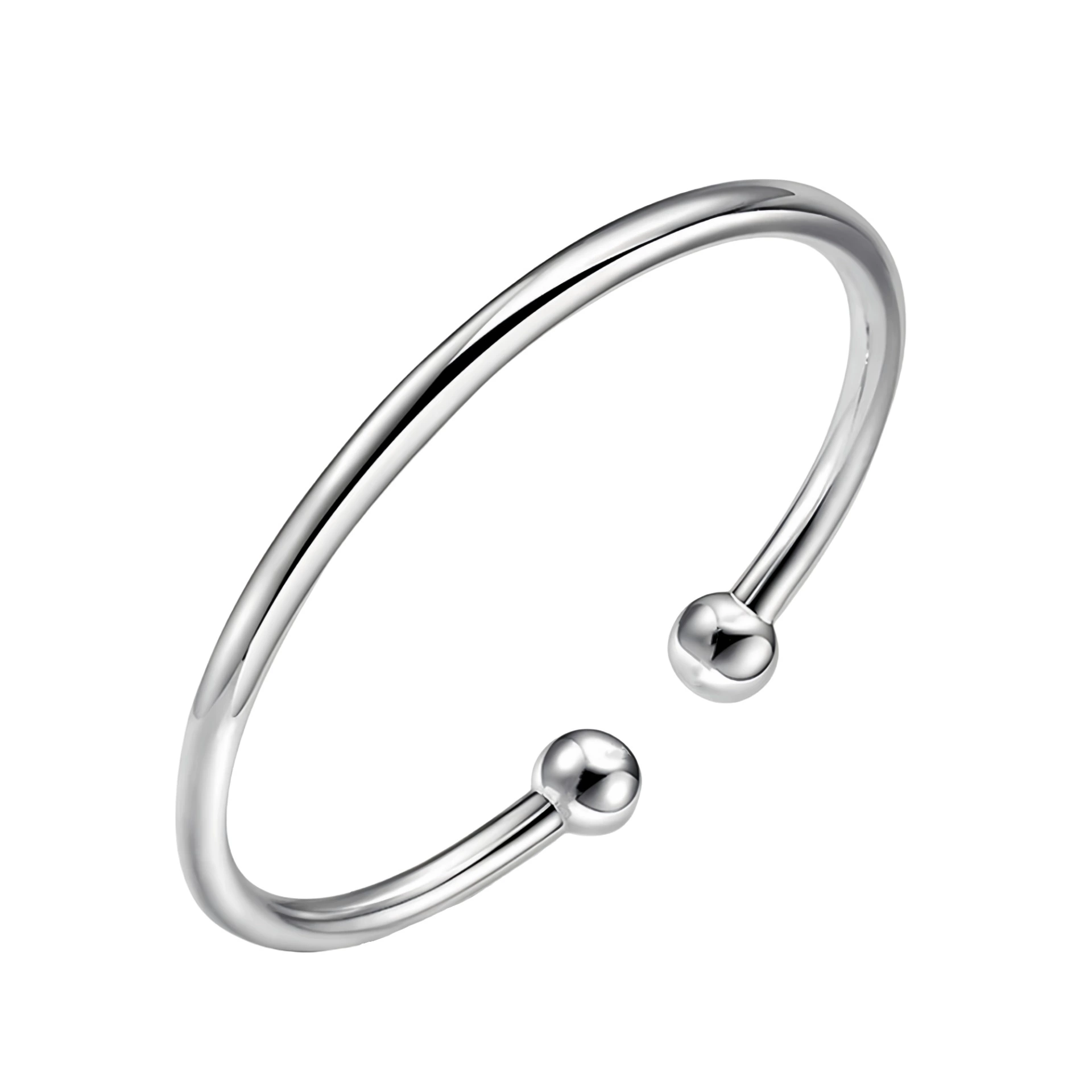 Beaded bracelet, silver, Chinese-style simple elegant design, 8 cm