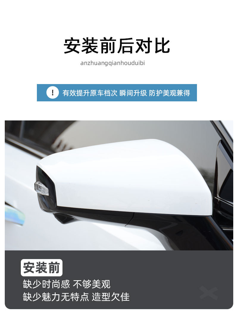 Suitable for dark blue L07 horn rearview mirror cover modified special rear mirror cover mirror protective shell decoration