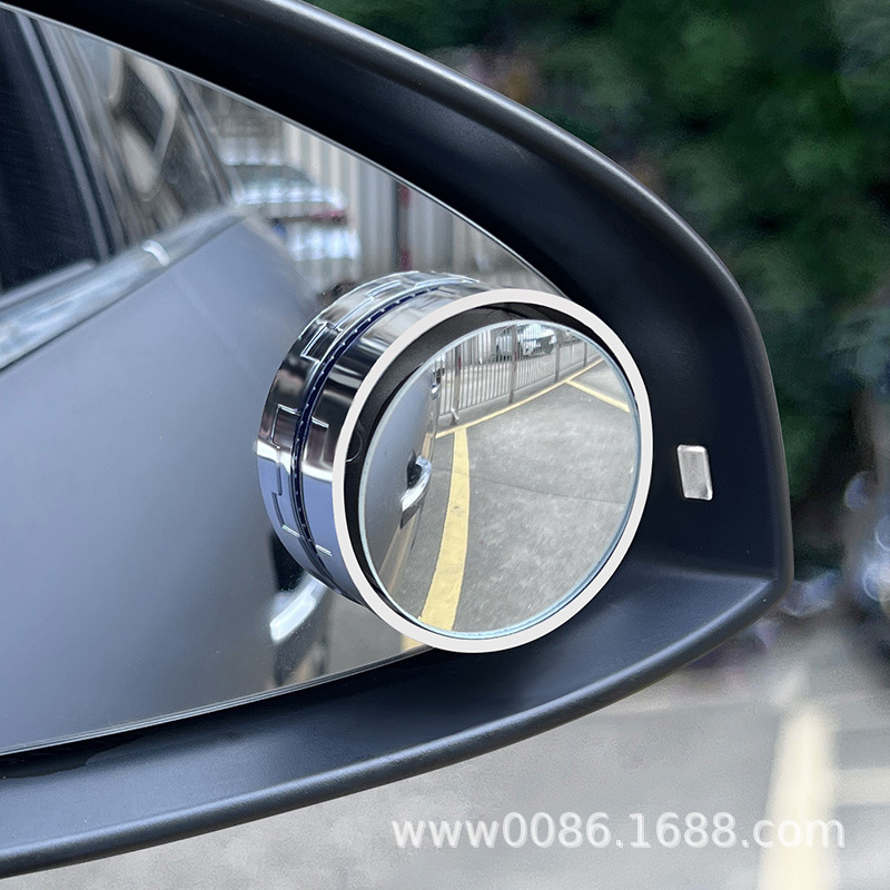 Suction Cup Type Car Rearview Mirror Small Round Mirror Reversing Blind Spot Ultra-Clear Auxiliary Reflective Mirror 360-Degree Panoramic Wide-Angle