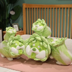 かわいい野菜の精霊の白菜の犬のぬいぐるみのぬいぐるみのぬいぐるみのぬいぐるみの卸売りは枕の贈り物の犬を抱いています。