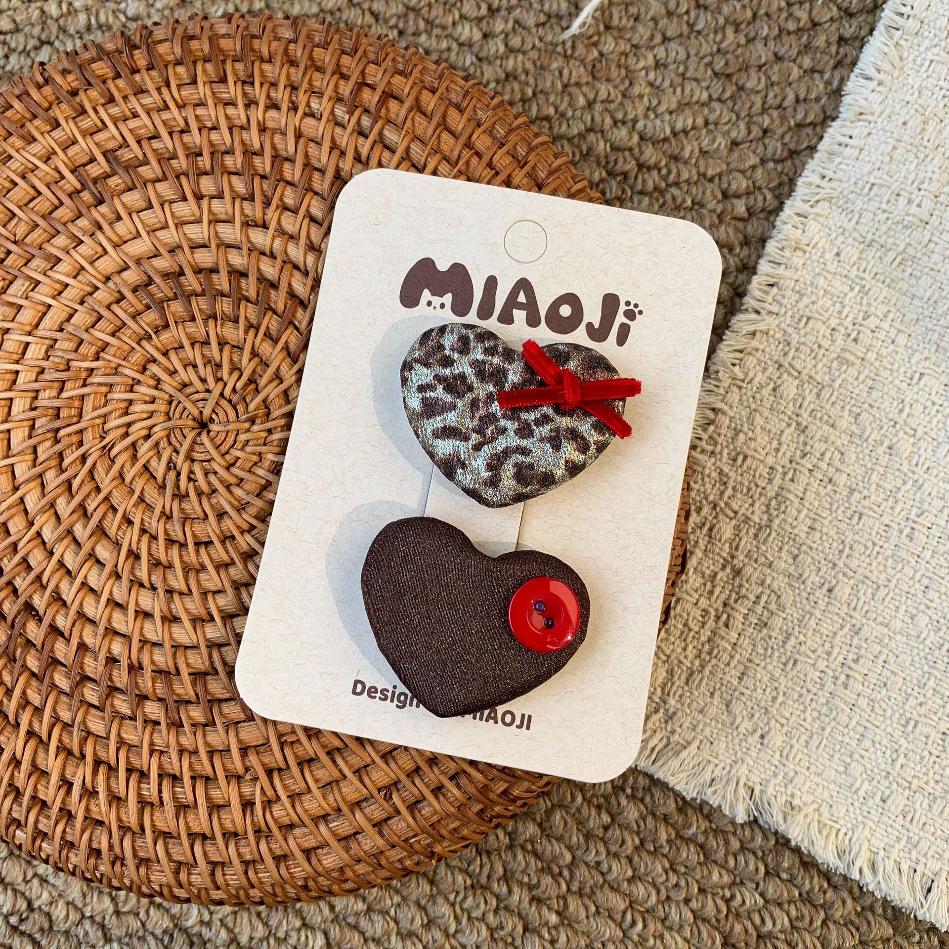 Caña de azúcar de pear ropa infantil niñas lindas leopardas extranjeras tarjetas de cabello para niños pestañas BB clip accesorios para el cabello bebé