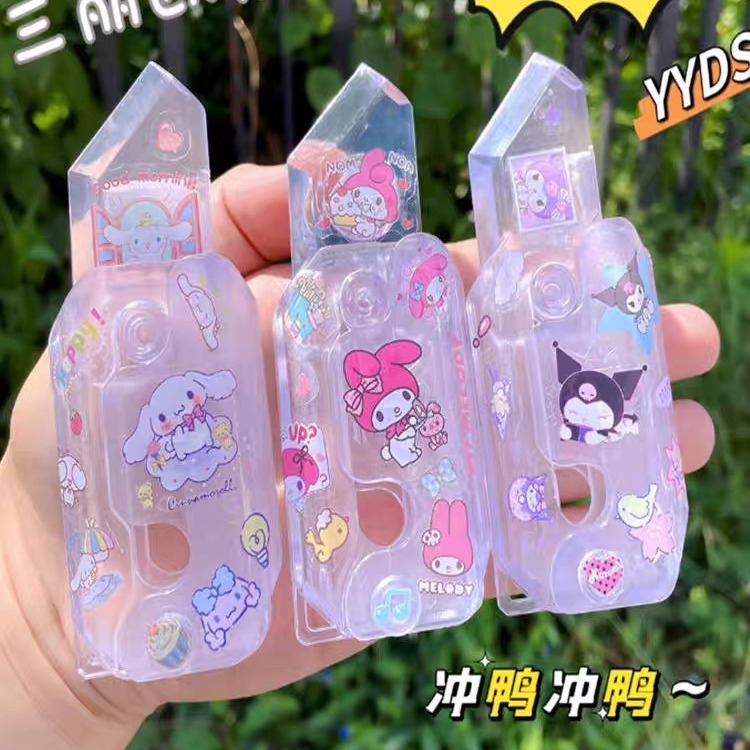 3D de dibujos animados de gravedad patrón de rábano cuchillo luminoso transparente impresión 3D descompresión juguete pareja novias flash cuchillo