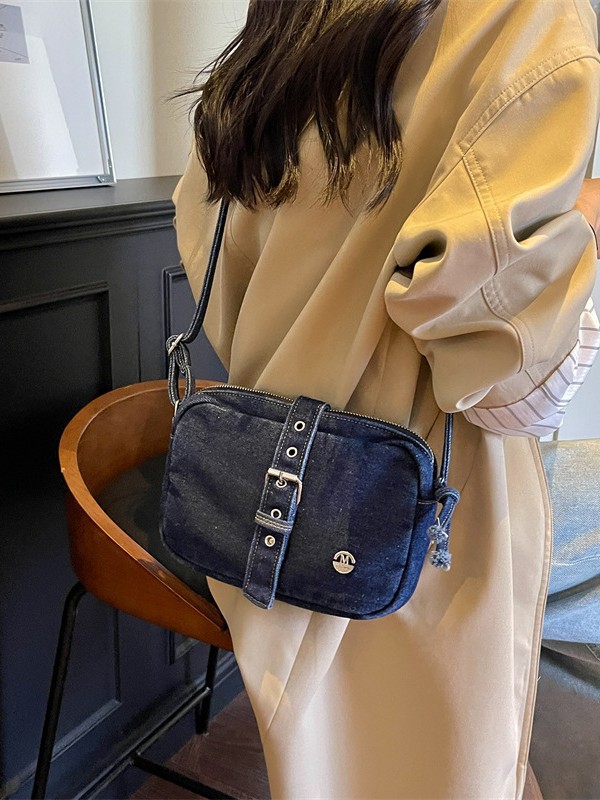 Nicho de diseño transfronterizo de la motocicleta de moda retro bolsas de brazo de galía moda versátil jeans mochila de hombro