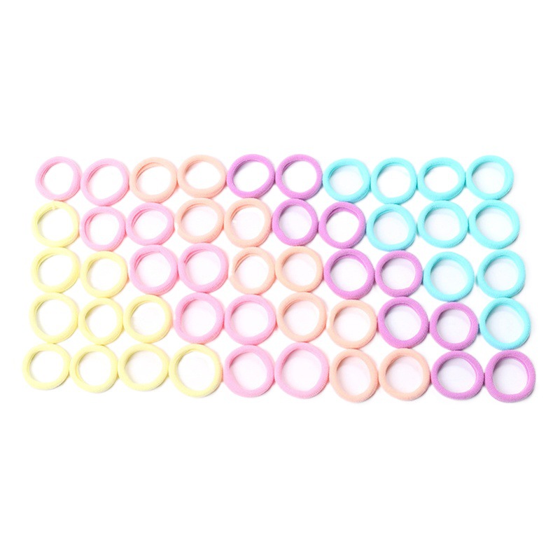 Estilo coreano simple bolsa de color sin costuras cuerda de pelo 100 piezas toalla anillo de alta cuerda de Pelo elástico no hace daño anillo de pelo