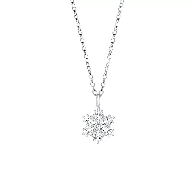 原创设计冬日序章系列雪花项链女款小众设计感不锈钢锁骨链礼物