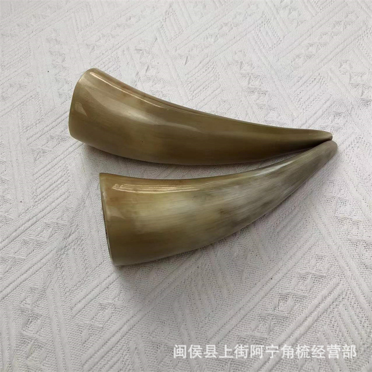 Horn Fire Cupping Set 16 Pieces Buffalo Horn Guan Guan 13-20 cm Meridian Massage Tool for Spa and Body Use in use