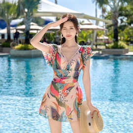2024新款泳衣女连体裙式仙女范遮肚显瘦性感韩国ins风泡温泉泳装