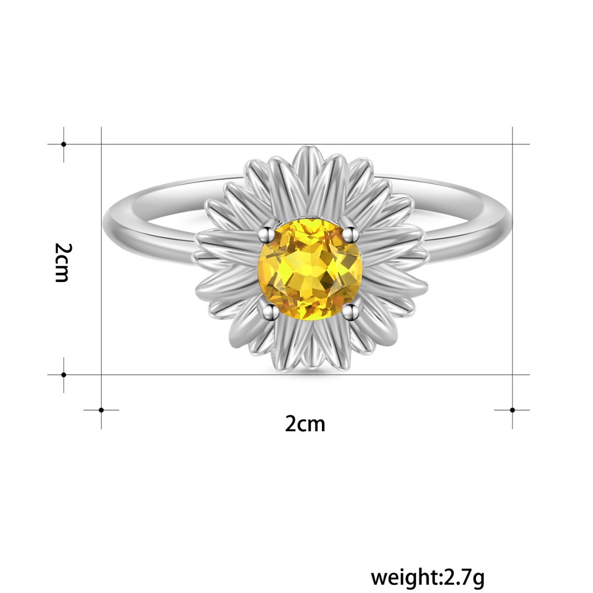 Wholesale Elegant Lady Flower Copper Plating Inlay White Gold Plated Zircon Open Rings display picture 5