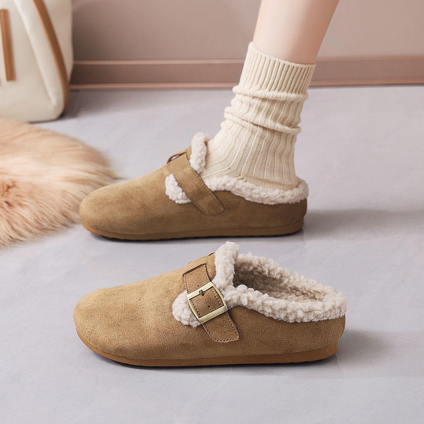 外穿高颜值半拖博肯新款春秋超软拖鞋单鞋冬季拖鞋女2025成年