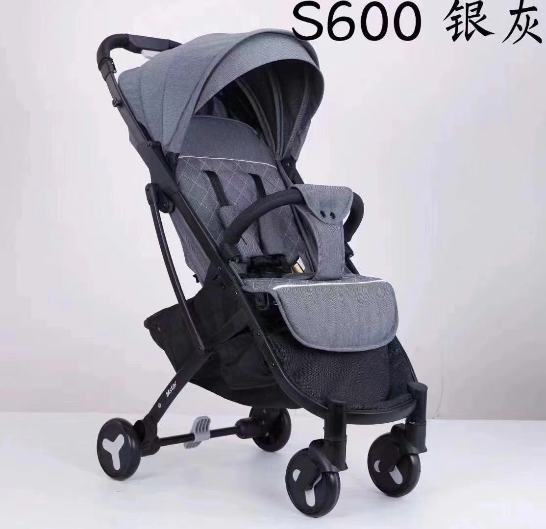 Cochecito de bebé puede sentarse y acostarse fácilmente con un solo clic plegable de alto paisaje caminando bebé artefacto bolsillo de almacenamiento portátil empuje