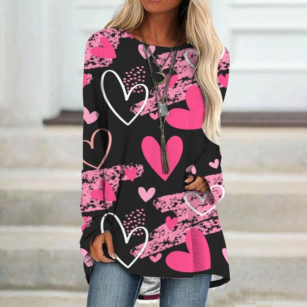 Women's T-shirt Long Sleeve T-shirts Classic Style Streetwear Heart Shape display picture 6