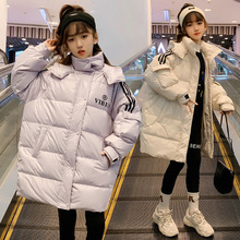 2021冬裝新款女童韓版加厚洋氣拉條棉衣中大兒童棉衣外套發