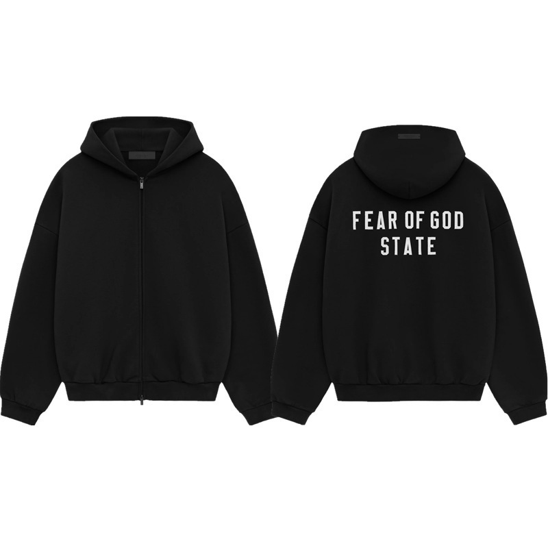 FOG FEAR OF GOD トレンディなベルベットのダブルレタープリントラウンドネックスウェットシャツカジュアルメンズとレディーススウェットシャツ|undefined