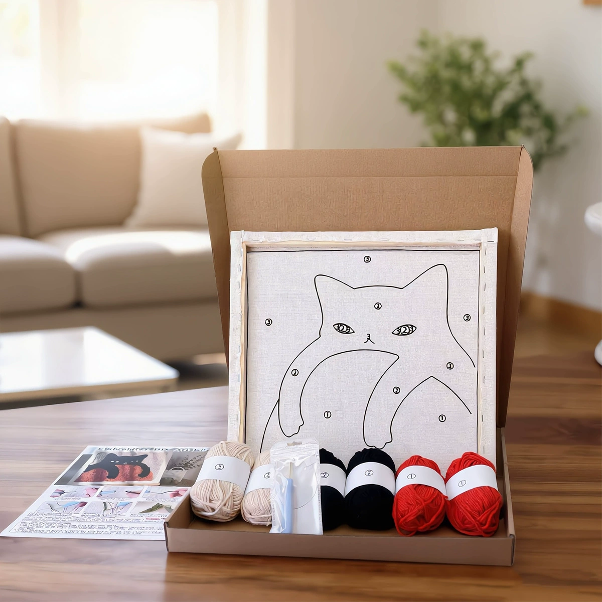 Упражнение по вышивке poke manual diy набор материалов 40*40 декоративная живопись трёхмерная вышивка кот шерсть картина развешивающееся