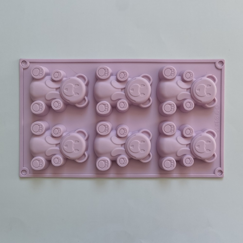 6 Big Bear 141 molde de silicona pastel helado pudín molde de postre jabón utensilios