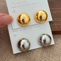 光沢のあるボールイヤリングニッチデザイン925シルバー針メッキリアルゴールド新しいトレンディなファッション多用途ライト高級イヤリング