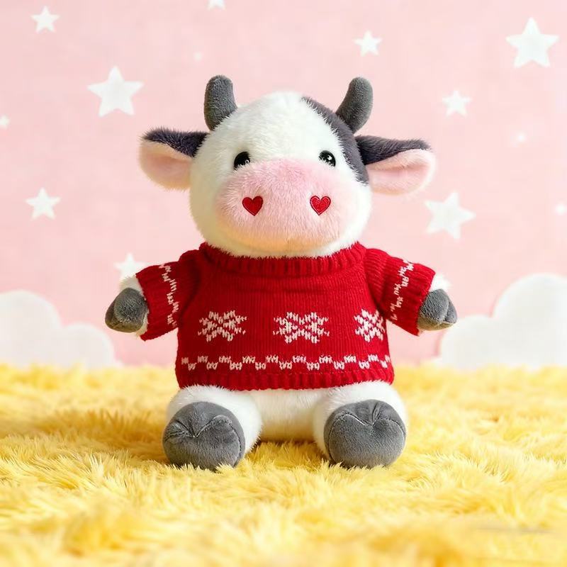 Transfronterizos de vestir grandes flores juguetes de peluche muñecas de vaca zodiacal muñecas de tela regalo muñecas de vaca de flores muñecas