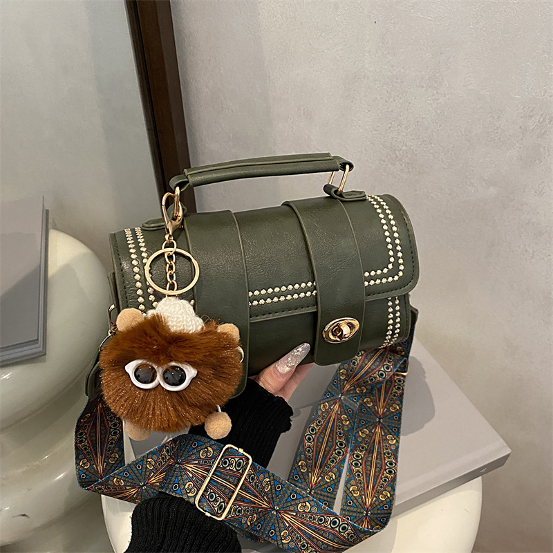 Women's Retro Boston Shoulder Bag, Stylish Cylindrical Handbag_voghion.com