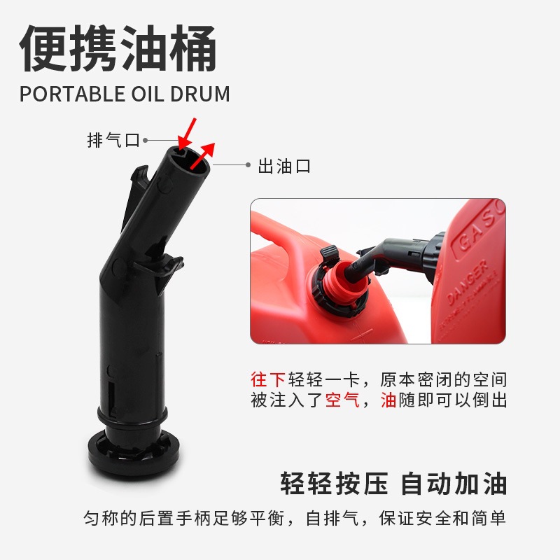 Plastic Refueling Barrel, Portable Oil Barrel, Explosion-Proof and Anti-Static Gasoline Barrel, Spare Fuel Tank for Automobiles, Motorcycles and Outboard Motors
