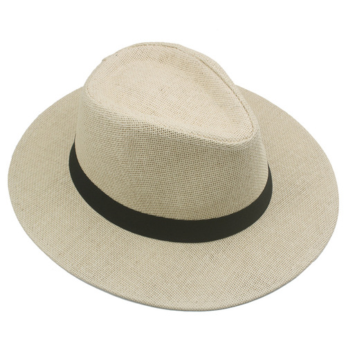 Summer men's wide-brim straw hat sun hat outdoor sun hat women's beach hat foreign trade export Panama hat