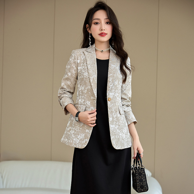 Apricot autumn elegant classic suit jacket