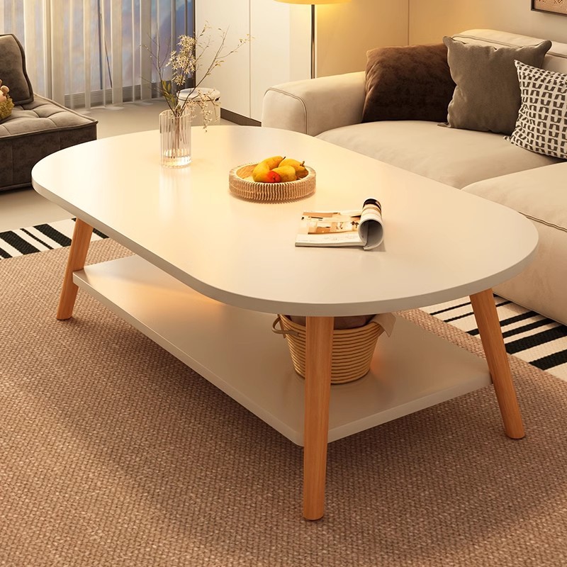 Mesa de centro, sala de estar, hogar, apartamento pequeño, mesa pequeña 2025, nuevo dormitorio de alquiler, mesa de té de doble capa simple y simple