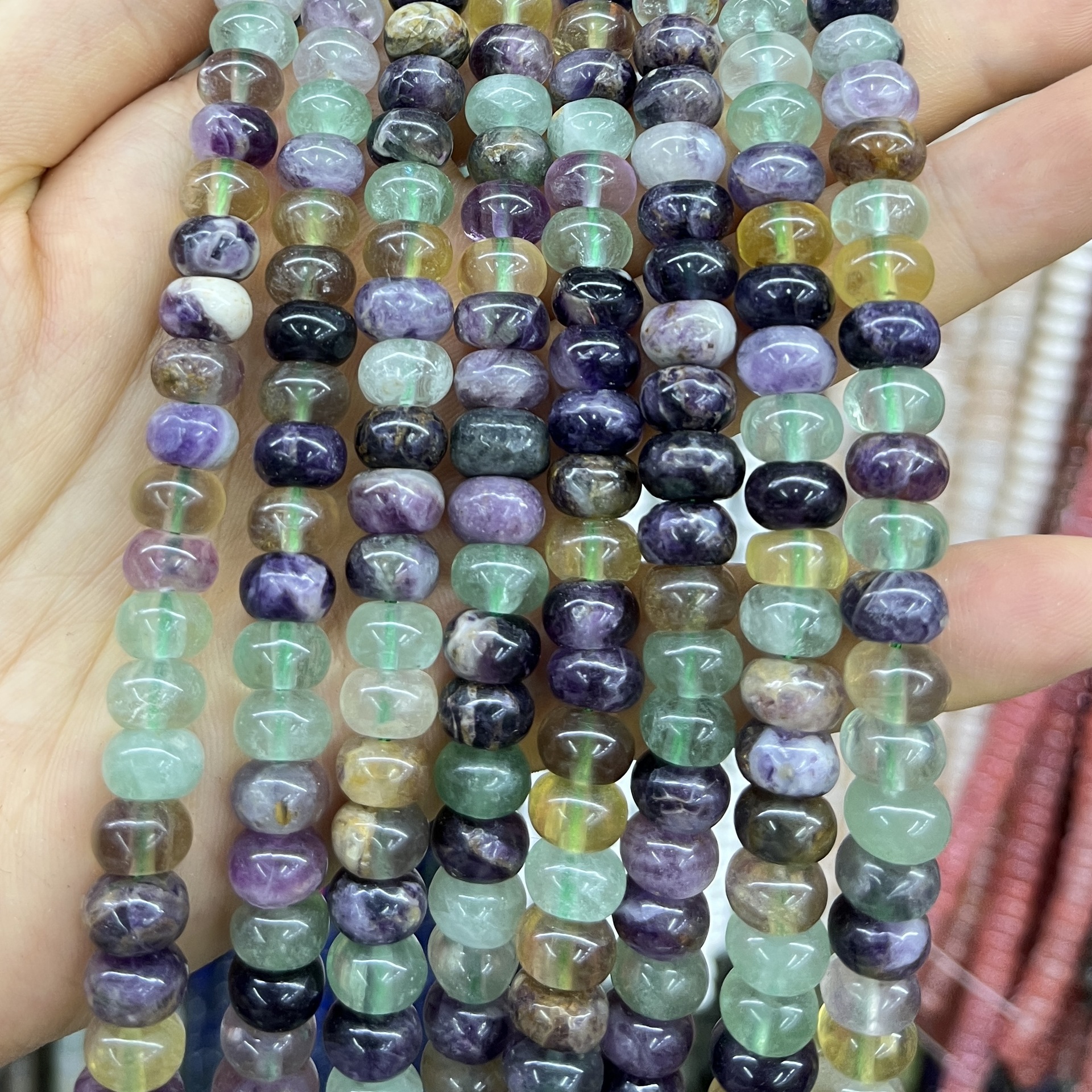 Piedra natural 5 * 8 Abaco Piedra Shoushan DIY accesorios de joyería collar de cuentas separadoras cuentas de posicionamiento cuentas al por mayor