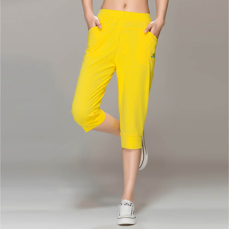 Women's Multi-color Solid Color Cropped Pants Straight Pants Summer Sports Shorts with Pocket for Women