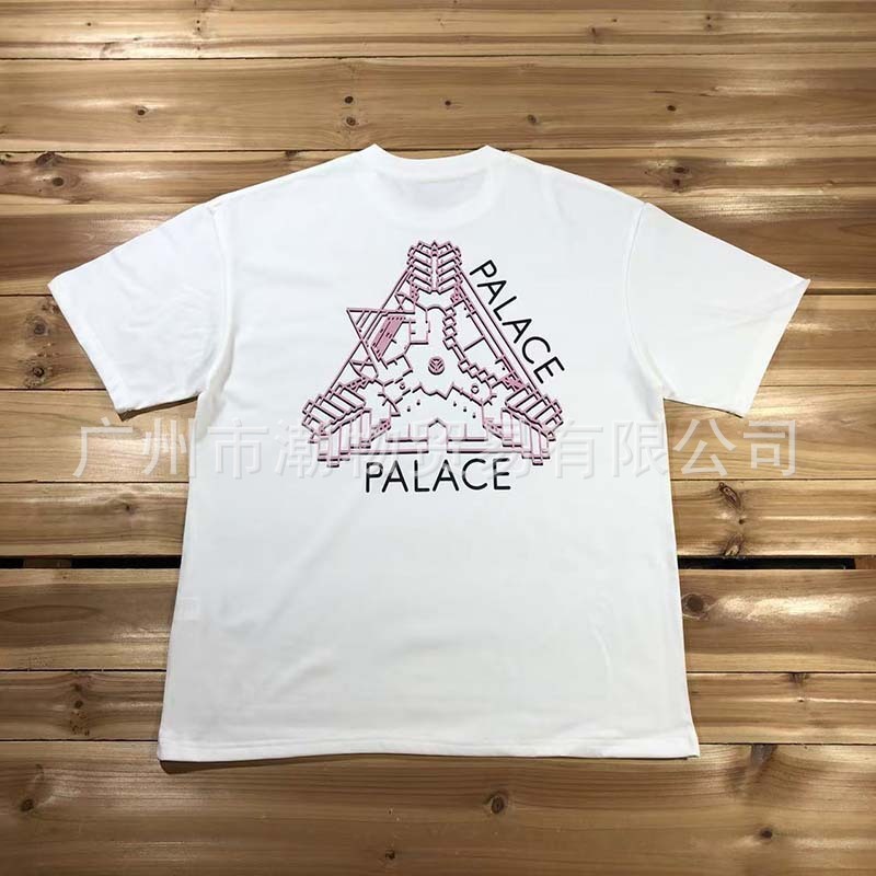 クラシックハイストリートルーズファントム溶解三角形落書きプリント半袖Tシャツ男性と女性のための純綿パレス半袖|undefined