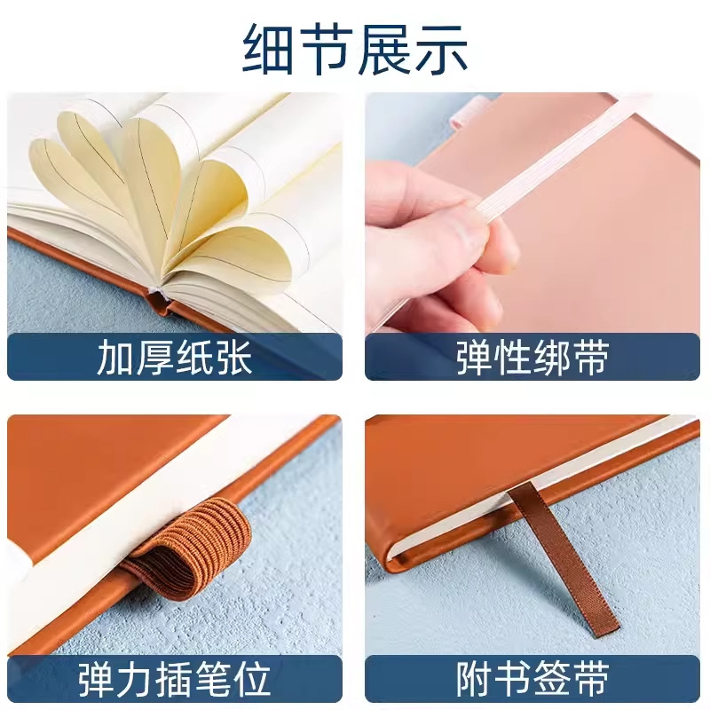 Cross-border exclusive for a5 leather strap notebook custom printable logoA6 simple business strap this in stock wholesale