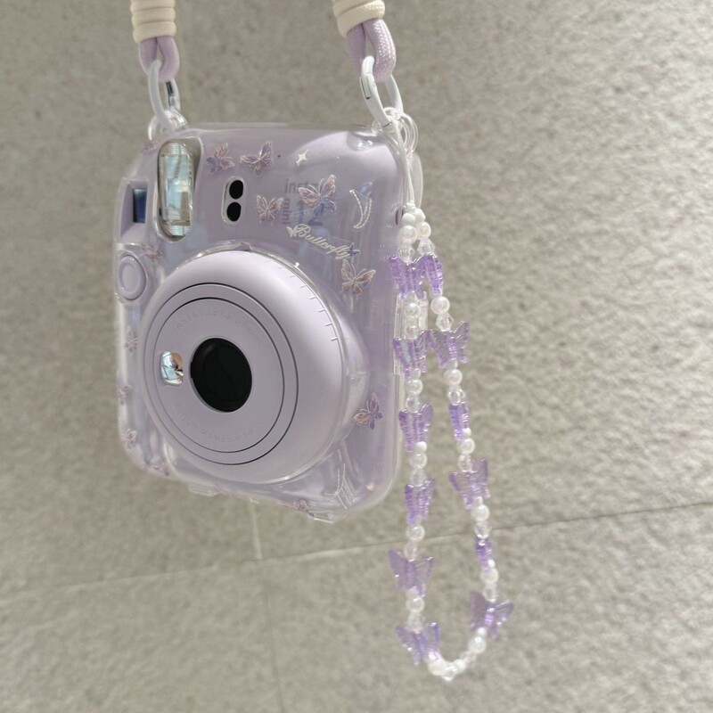 Mini12 Transparent Shell Instax Crystal Stand Hard Shell Camera Protective Shell Chain