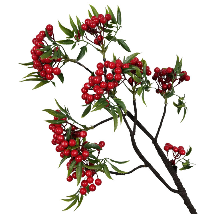 シミュレーション花紅ベリー発財果揺銭果花瓶偽花客間食卓家庭装飾花芸|undefined