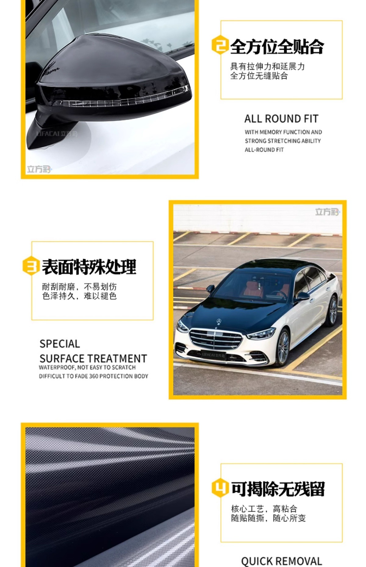 Car Color Changing Film Pet Piano Black Full Car Film Black Body Roof Film Car Clothing Film Bright Black Sticker Car Film