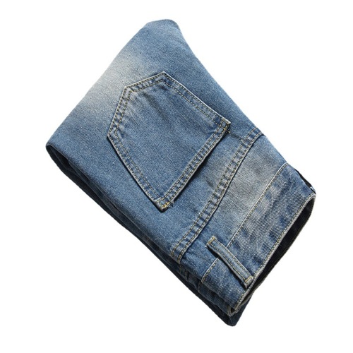Men's Jeans for Europe and America - Straight Leg, Frayed, Washed, Non-Stretch, for Older Children