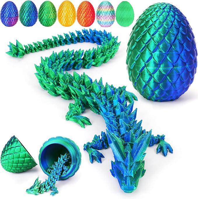 3D Printed Crystal Dragon Easter Egg Toy, Flexible Stress-Relief Toy, Children's Holiday Gift