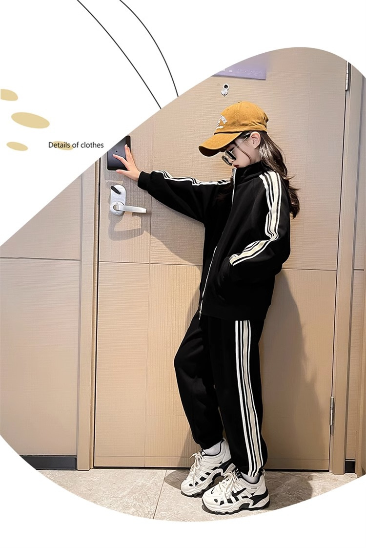 Mädchen Set 2023 Neue Netzwerk Rot Modische Chinesische Große Junge Frühling und Herbst Mode Casual Sport Zwei Stück_voghion.com