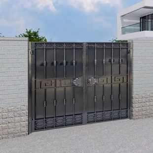 European-Style Wrought Iron Gate Courtyard Gate Villa Gate Country Garden Double-Door Entrance Pastoral Outdoor Iron Gate Single or Double Opening