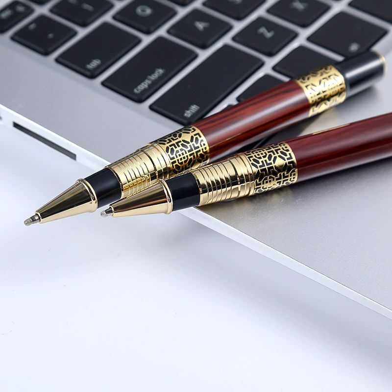 Ретро метал pen rollerball, древесный узор, винтажные наборы подарков и коробки, легкий 0,102 кг